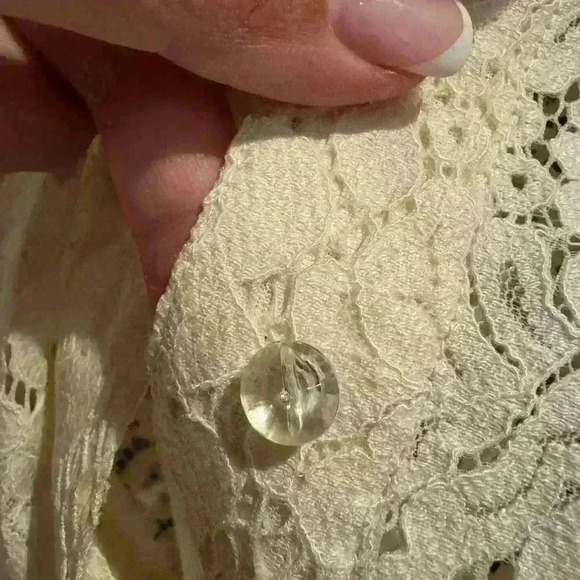 Charter club lace button up blouse off white size 8 - Picture 3 of 4